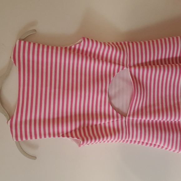 Lilly Pulitzer Whiting Hotty Pink Ottoman Stripe Cut Out Jersey Shift Dress - Picture 7 of 14